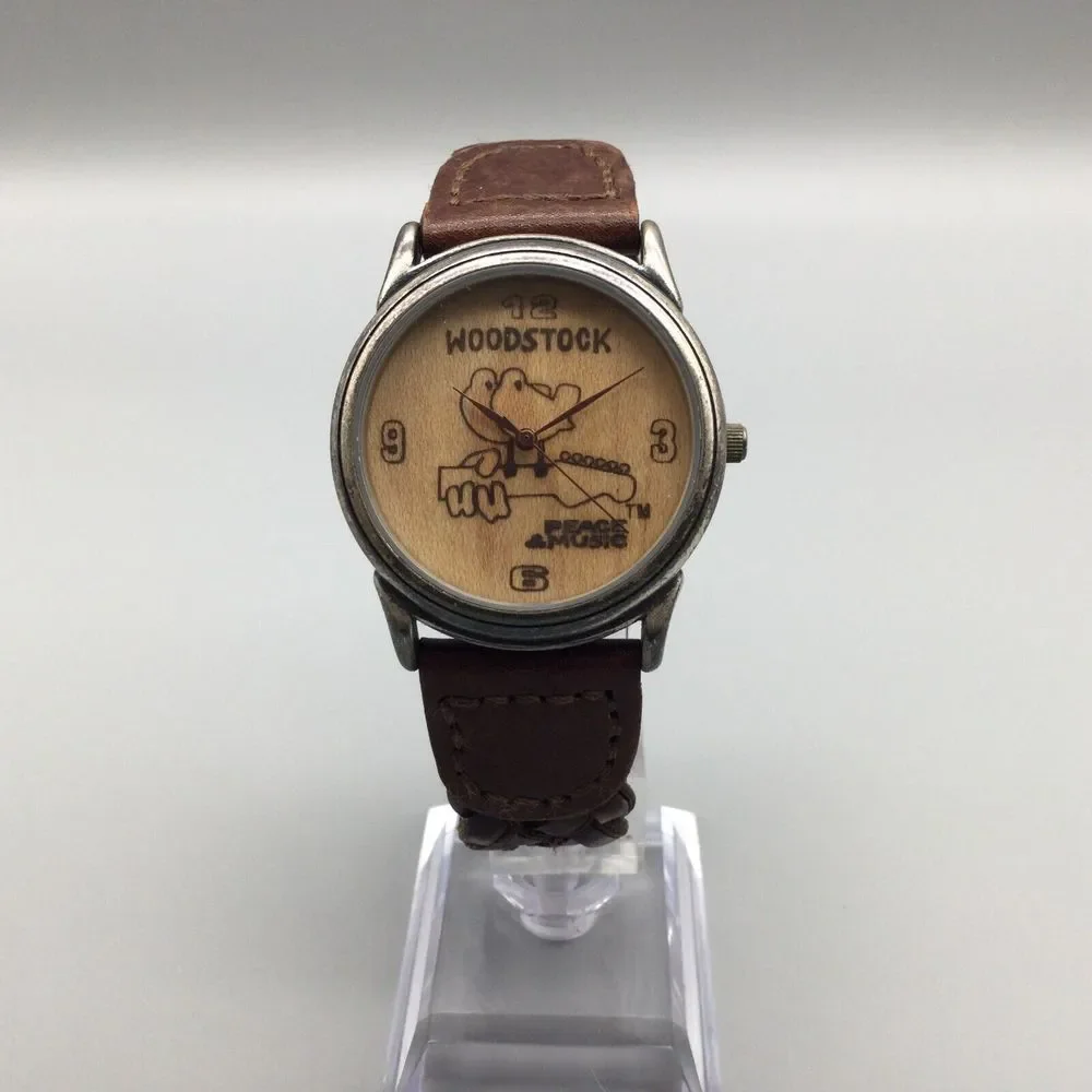 Woodstock Watch Unisex 35mm Limited Edition Wood Dial Peace Music New Battery - Picture 2 of 13